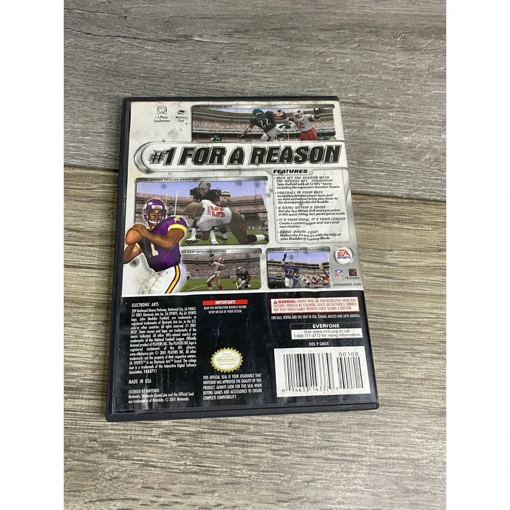 Madden NFL 2002 Nintendo‎ GameCube Game Case and Disc DOL-006 USA EA Sports